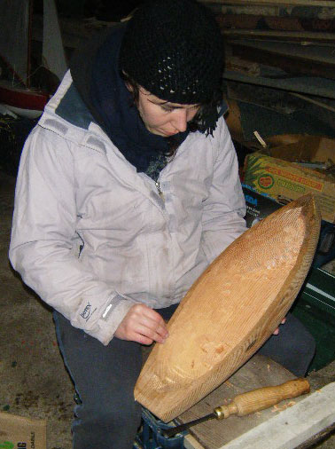 Marianne checks if her hull is ready to be filled. Photo: Stephen Ryan